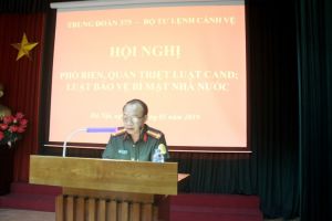 Trung đoàn 375 tổ chức Hội nghị quán triệt Luật Công an nhân dân, Luật Bảo vệ bí mật nhà nước năm 2019