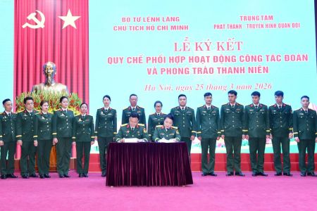 Tăng cường hợp tác giữa tuổi trẻ Bộ Tư lệnh Lăng Chủ tịch Hồ Chí Minh và Trung tâm Phát thanh - Truyền hình Quân đội
